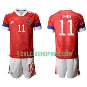 Russia Zobnin 11 Bambino Maglia Prima Euro 2020 Manica Corta (+ Pantaloncini)
